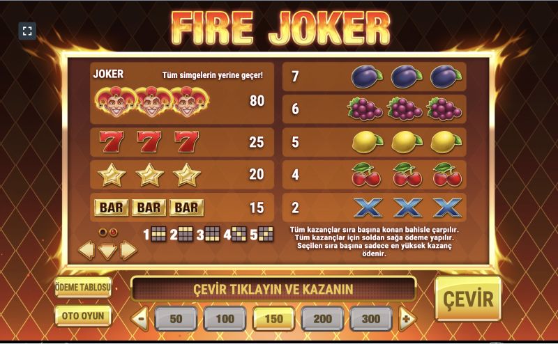 Fire Joker'de gerçek para kazanın