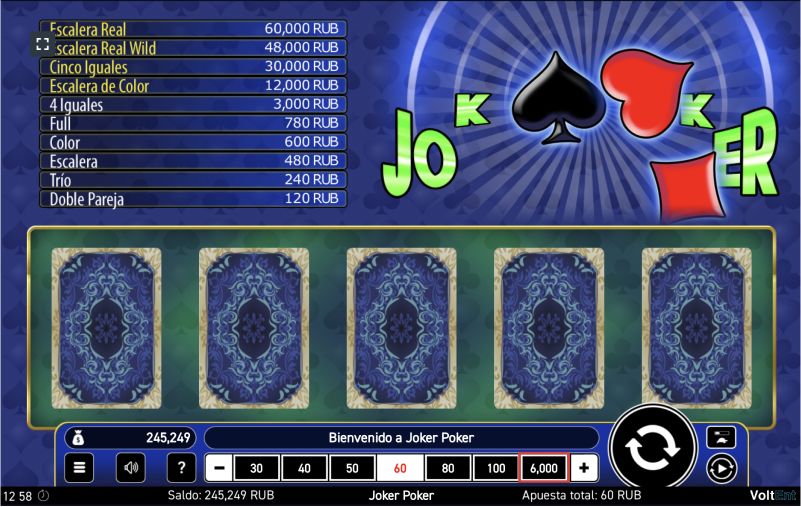 Principales características de la tragaperras Joker Poker