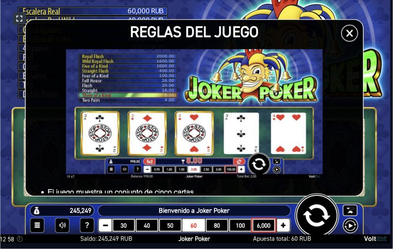 Juega gratis a la tragaperras Joker Poker