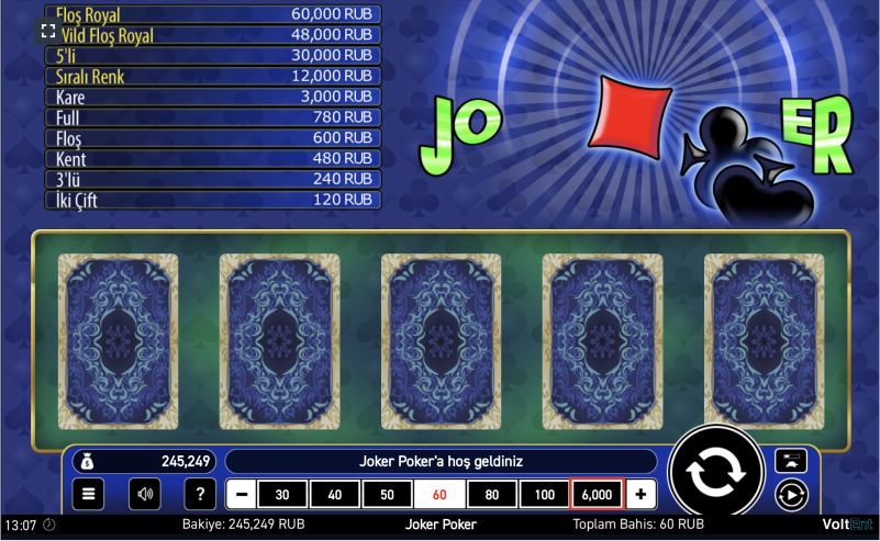 Joker Poker slot makinesinin ana özellikleri