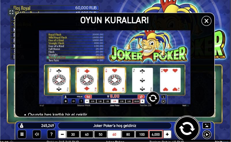 Joker Poker slotunu ücretsiz oynayın