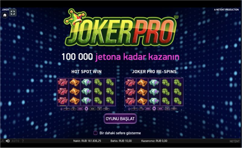 Joker Pro slotunun əsas xüsusiyyətləri