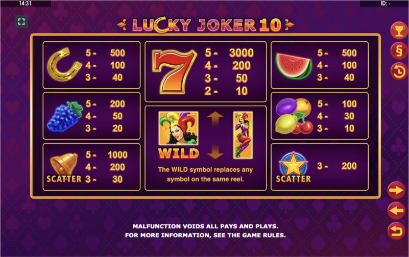 Lucky Joker 10-u pulsuz oynayın