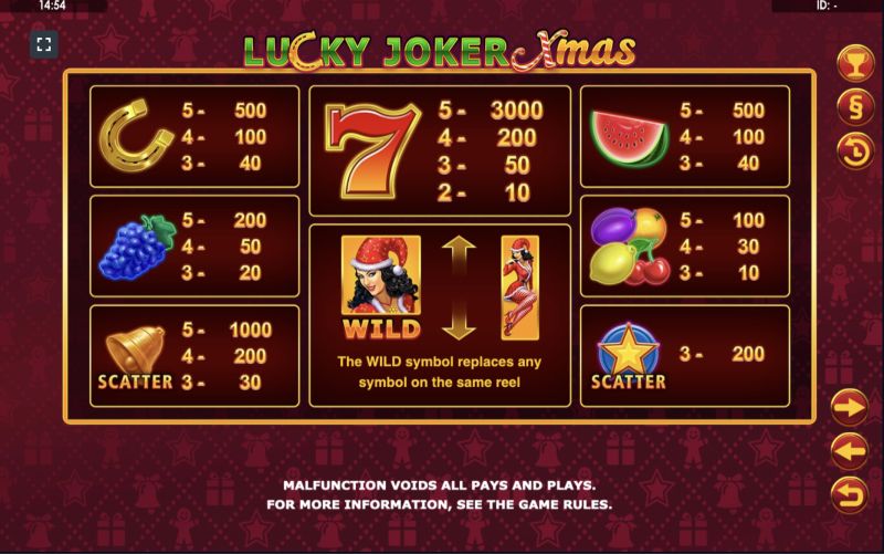 Main features of Lucky Joker Xmas slot