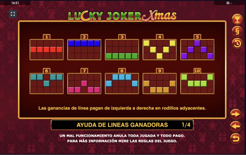 Características principales de la tragaperras Lucky Joker Xmas