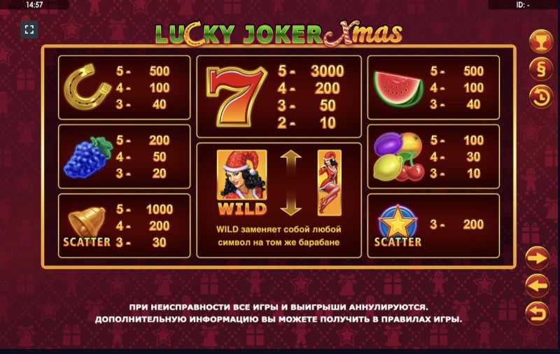 Итак, какие символы присутствуют в игре Lucky Joker Xmas?