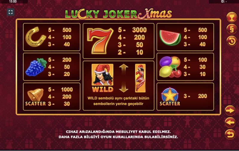 Peki, Lucky Joker Xmas oyununda hangi semboller var?