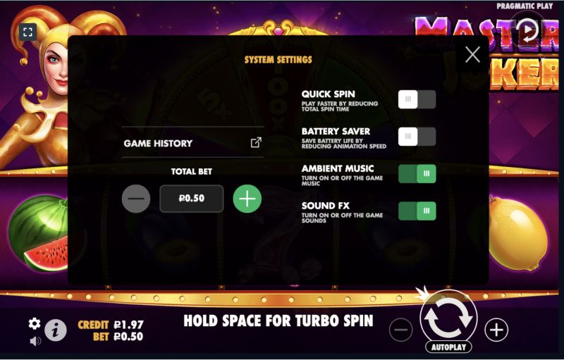 Main features of Master Joker slot machine