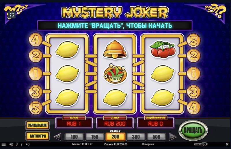 Символы и правила игры Mystery Joker