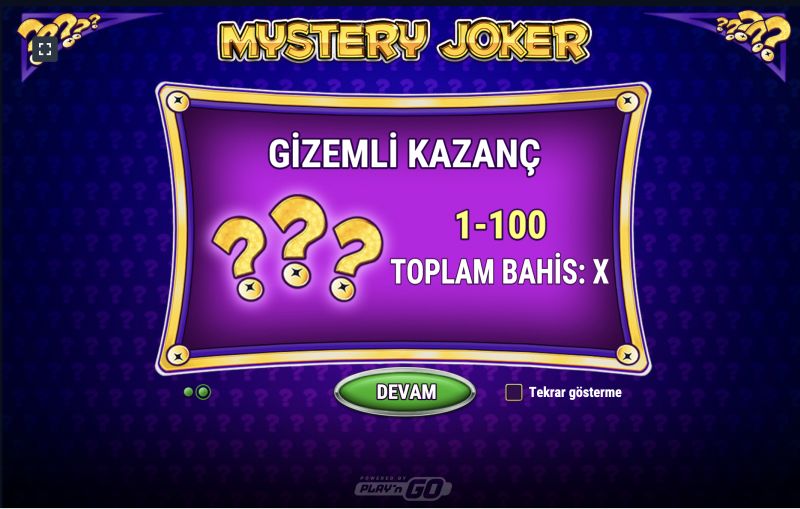 Mystery Joker oyununun simvolları və qaydaları