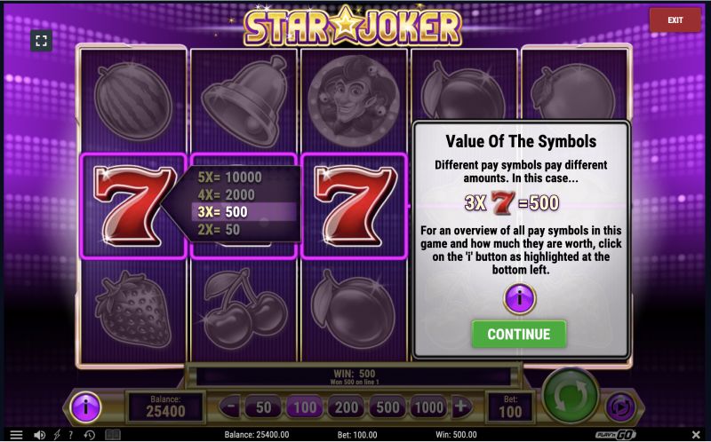 Win real money in the online game Star Joker